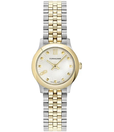 Salvatore Ferragamo Women's Ferragamo Duo Mini Quartz Analog Two Tone Stainless Steel Bracelet Watch