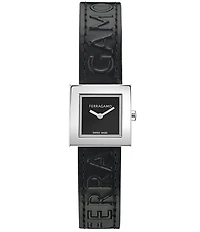 Salvatore Ferragamo Women's Ferragamo Portrait Analog Black Leather Strap Watch