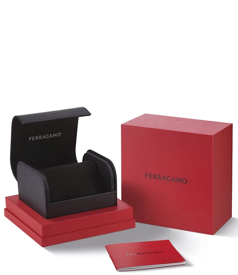 Salvatore Ferragamo Women's Ferragamo Portrait Analog Black Leather Strap Watch