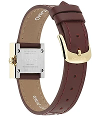 Salvatore Ferragamo Women's Ferragamo Portrait Analog Burgundy Leather Strap Watch