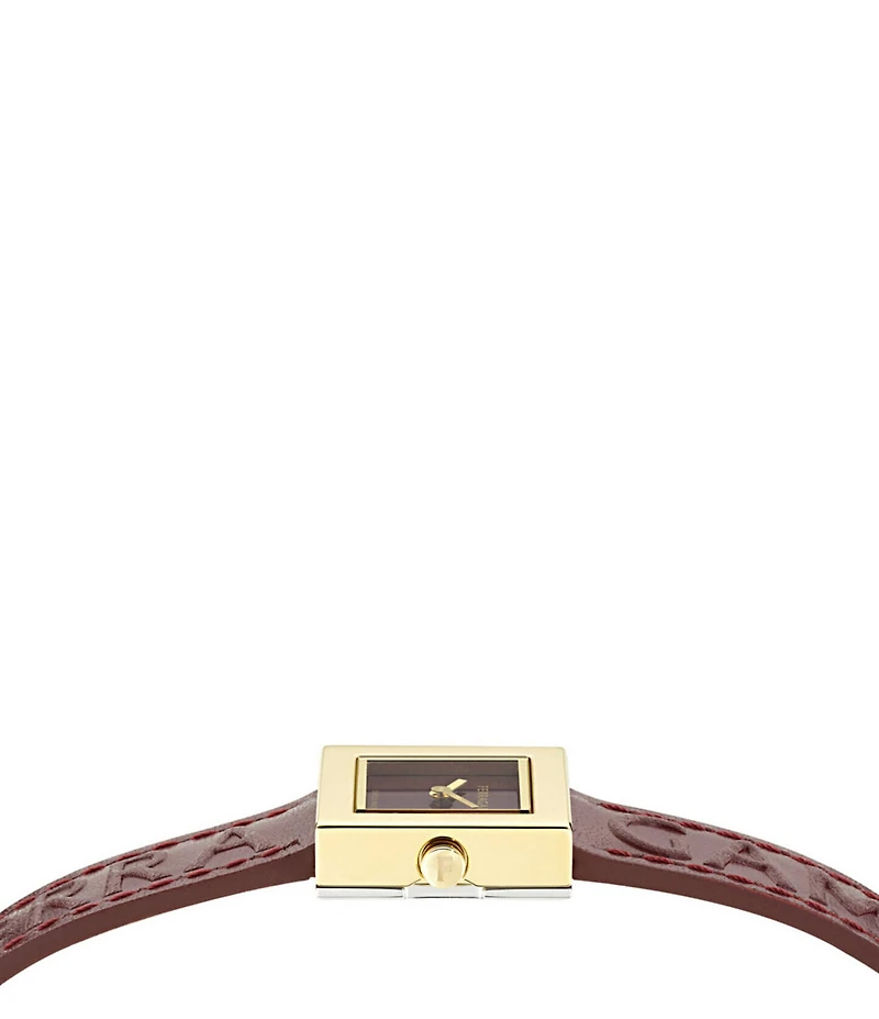 Salvatore Ferragamo Women's Ferragamo Portrait Analog Burgundy Leather Strap Watch