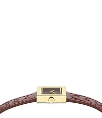 Salvatore Ferragamo Women's Ferragamo Portrait Analog Burgundy Leather Strap Watch