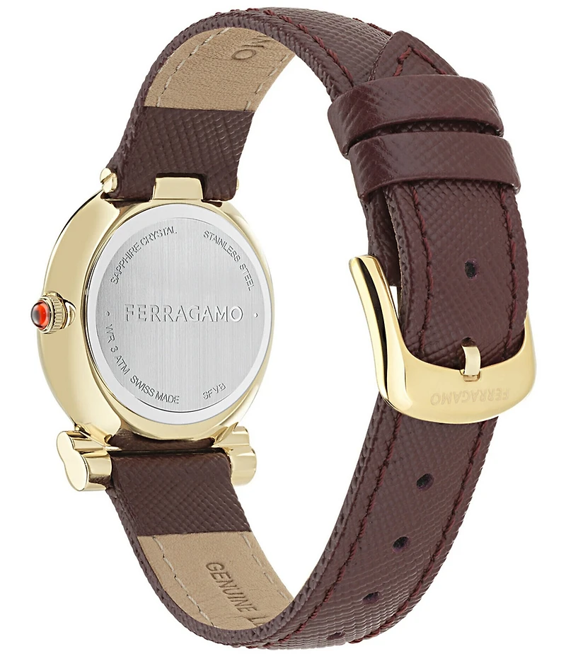 Salvatore Ferragamo Women's Gancini Twisted Quartz Analog Gold Tone Stainless Steel Bracelet Watch