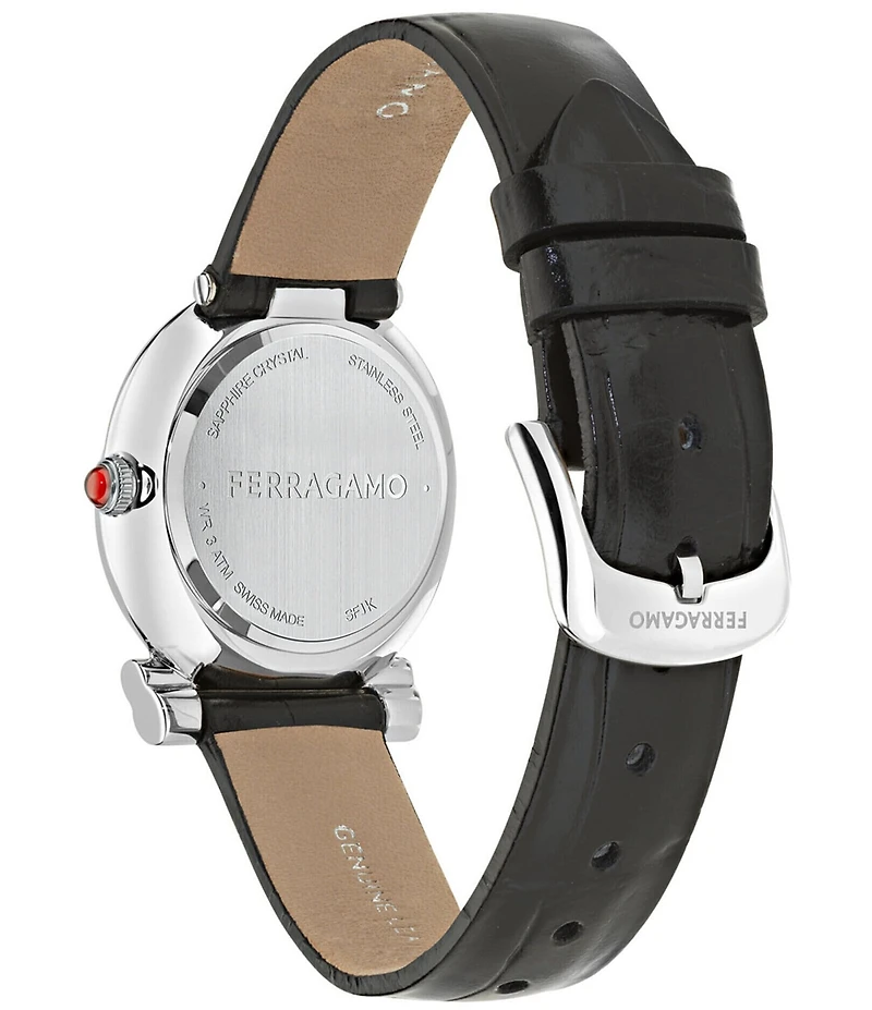 Salvatore Ferragamo Women's Gancini Twisted Quartz Analog Leather Strap Watch