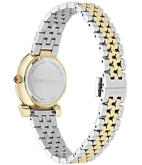 Salvatore Ferragamo Women's Gancini Twisted Quartz Analog Two Tone Stainless Steel Bracelet Watch