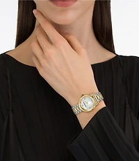 Salvatore Ferragamo Women's Gancini Twisted Quartz Analog Two Tone Stainless Steel Bracelet Watch
