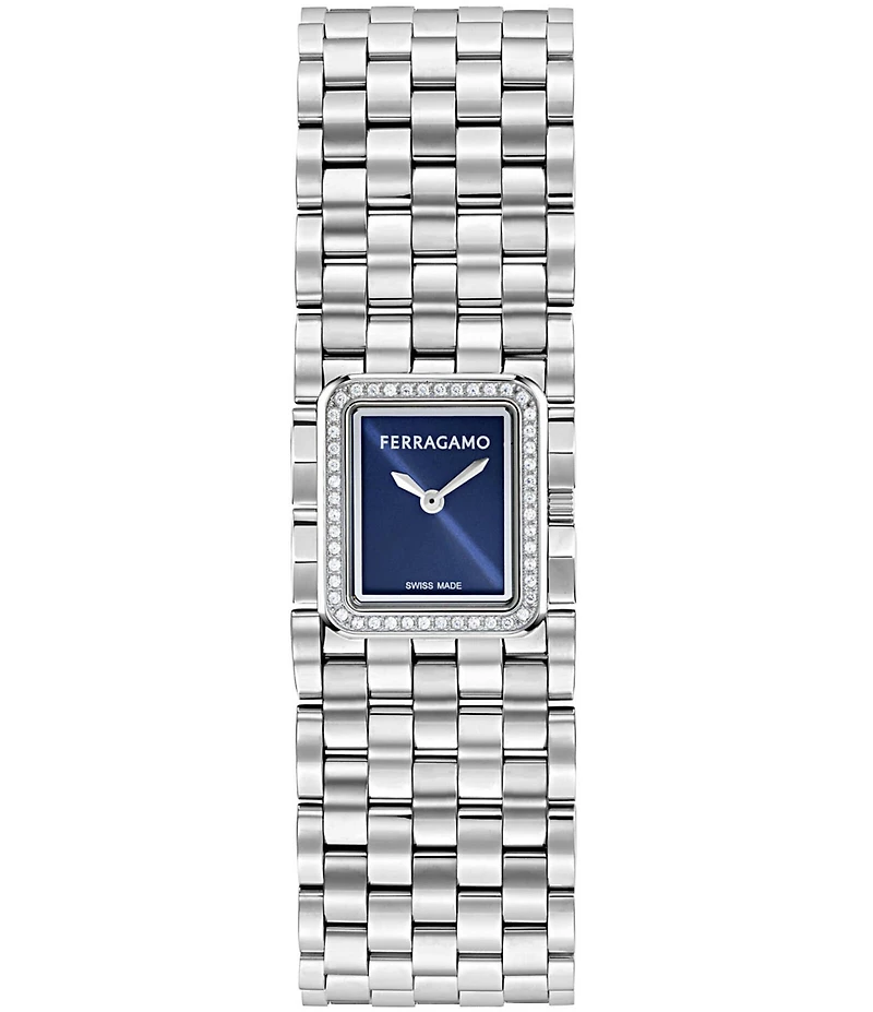 Salvatore Ferragamo Women's Ferragamo Entrelace Crystal Quartz Analog Stainless Steel Bracelet Watch