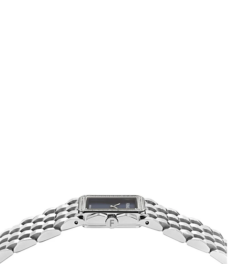 Salvatore Ferragamo Women's Ferragamo Entrelace Crystal Quartz Analog Stainless Steel Bracelet Watch