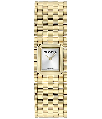 Salvatore Ferragamo Women's Ferragamo Entrelace Quartz Analog Gold Tone Stainless Steel Bracelet Watch