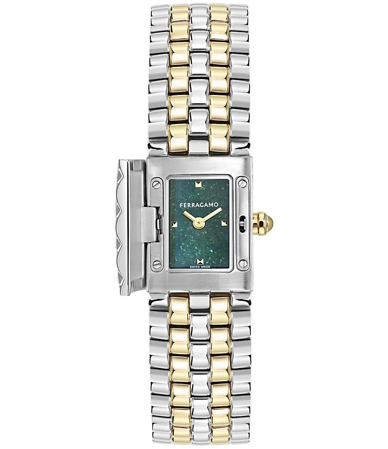 Salvatore Ferragamo Women's Secret Quartz Analog Two Tone Stainless Steel Bracelet Watch