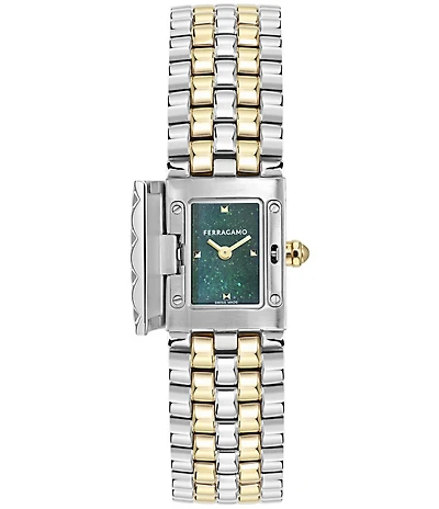 Salvatore Ferragamo Women's Secret Quartz Analog Two Tone Stainless Steel Bracelet Watch