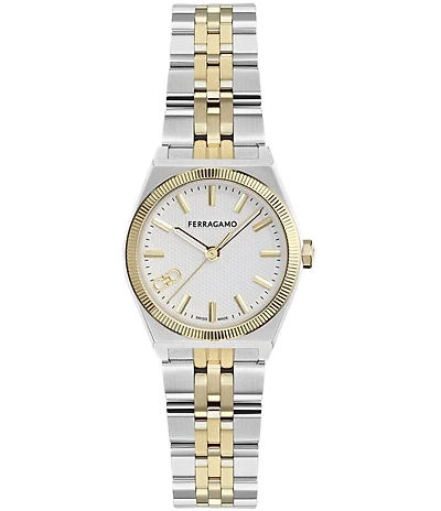 Salvatore Ferragamo Women's Vega New Quartz Analog Two Tone Stainless Steel Bracelet Watch
