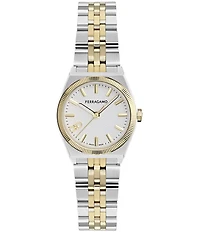 Salvatore Ferragamo Women's Vega New Quartz Analog Two Tone Stainless Steel Bracelet Watch