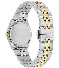Salvatore Ferragamo Women's Vega Quartz Analog Two Tone Stainless Steel Bracelet Watch