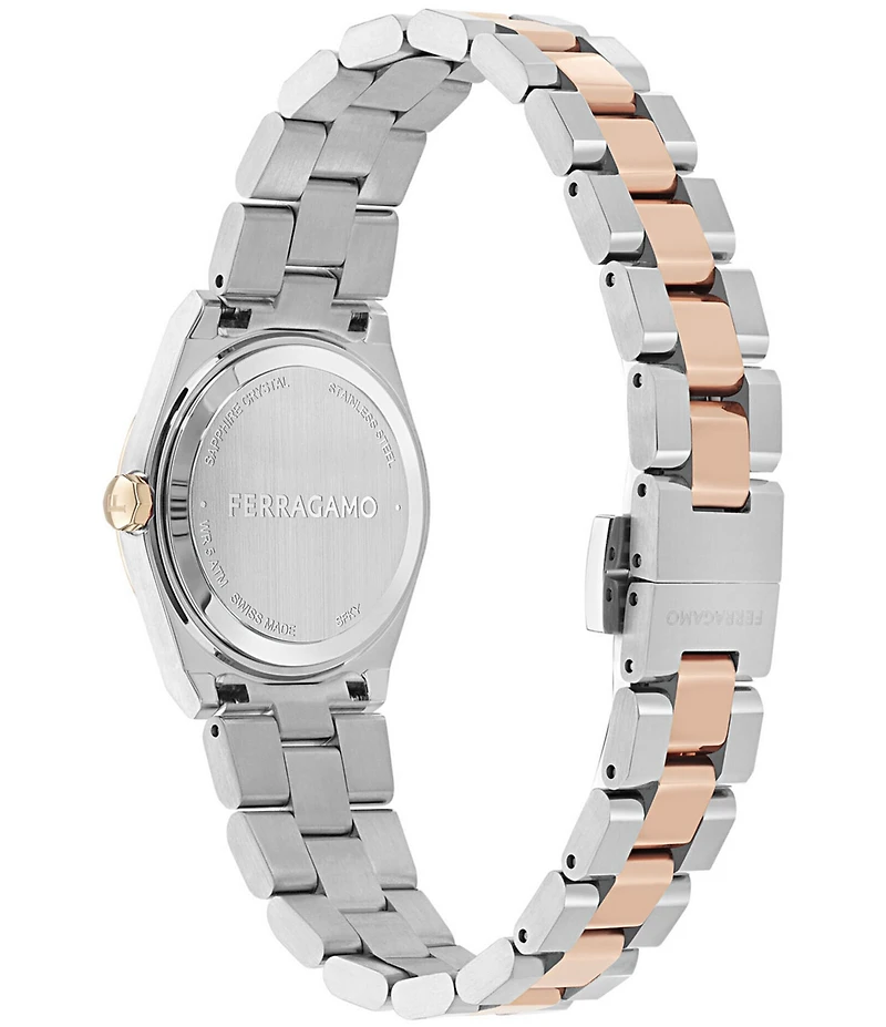 Salvatore Ferragamo Women's Vega Upper East Quartz Analog Two Tone Stainless Steel Bracelet Watch