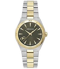 Salvatore Ferragamo Women's Vega Upper East Quartz Analog Two Tone Stainless Steel Bracelet Watch