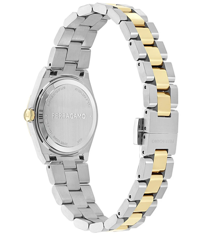 Salvatore Ferragamo Women's Vega Upper East Quartz Analog Two Tone Stainless Steel Bracelet Watch