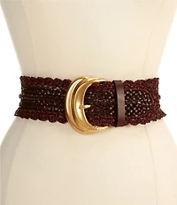 Sam Edelman 2.5#double; Woven Braided Wide Belt
