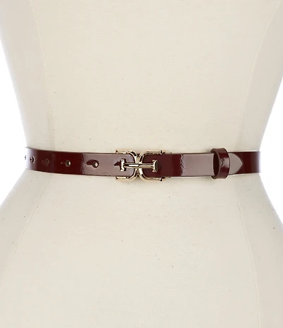 Sam Edelman 20mm Patent EE Logo Belt