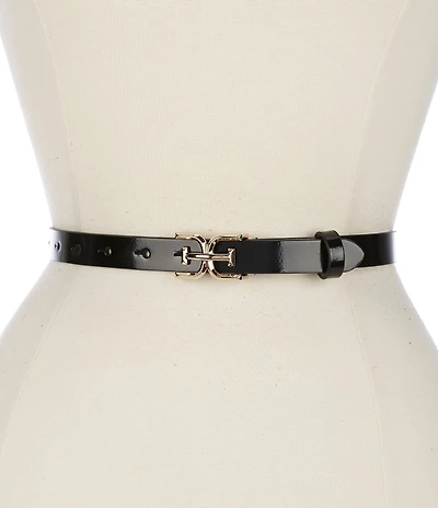 Sam Edelman 20mm Patent EE Logo Belt