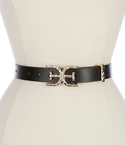 Sam Edelman 30mm Reversible Hammered Buckle Loop Belt
