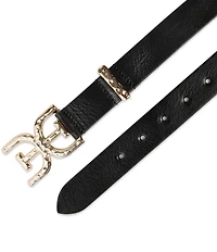 Sam Edelman 30mm Reversible Hammered Buckle Loop Belt