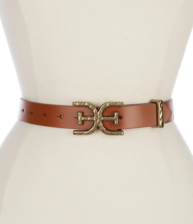 Sam Edelman 30mm Reversible Hammered Buckle Loop Belt