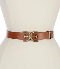 Sam Edelman 30mm Reversible Hammered Buckle Loop Belt