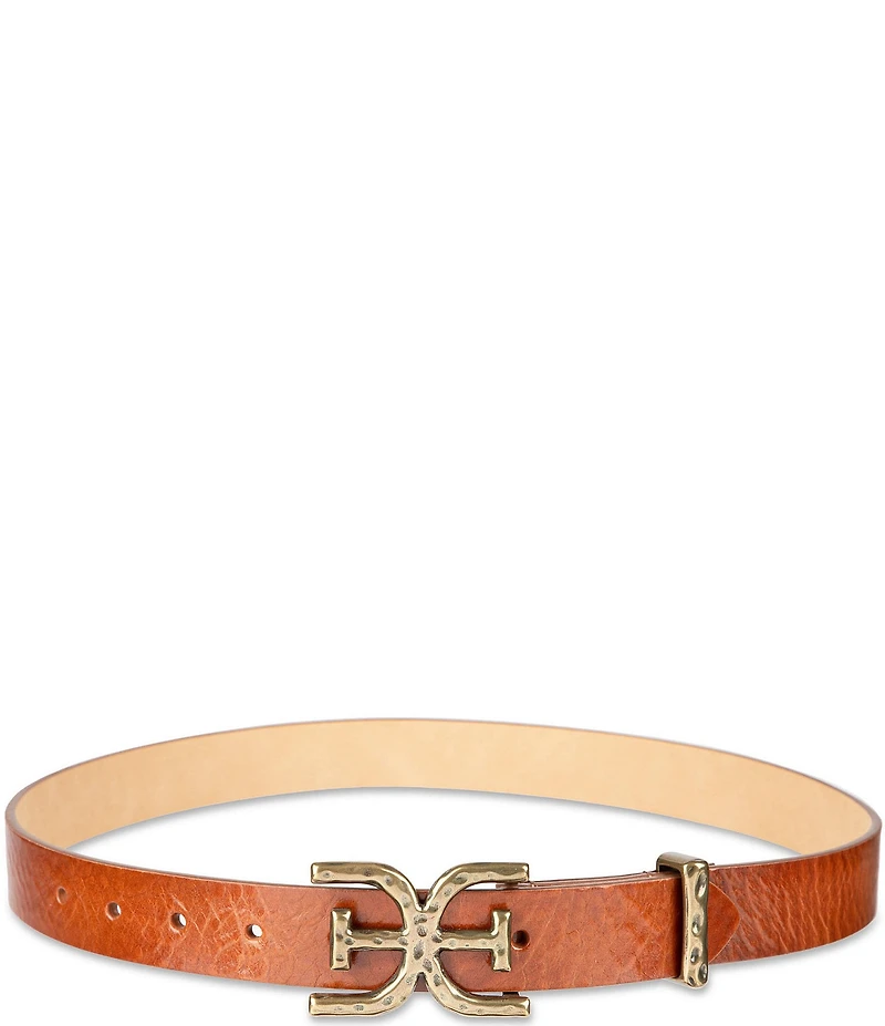 Sam Edelman 30mm Reversible Hammered Buckle Loop Belt