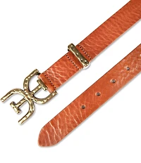 Sam Edelman 30mm Reversible Hammered Buckle Loop Belt