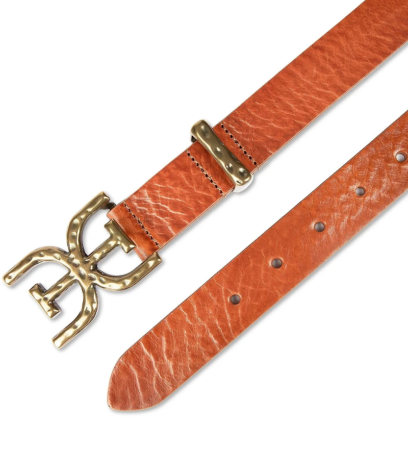 Sam Edelman 30mm Reversible Hammered Buckle Loop Belt