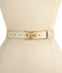 Sam Edelman 30mm Suede Logo Buckle Edge Stitch Belt