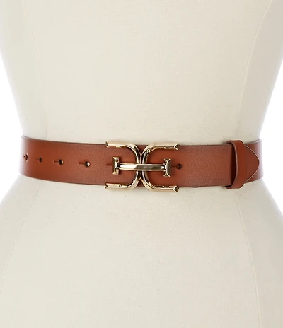 Sam Edelman 33mm Leather Logo Plaque Belt