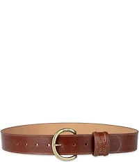 Sam Edelman 40mm Oval Crocodile Embossed Leather Belt