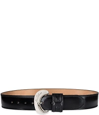 Sam Edelman 45mm Leather Organic Oversized Buckle Wide Belt