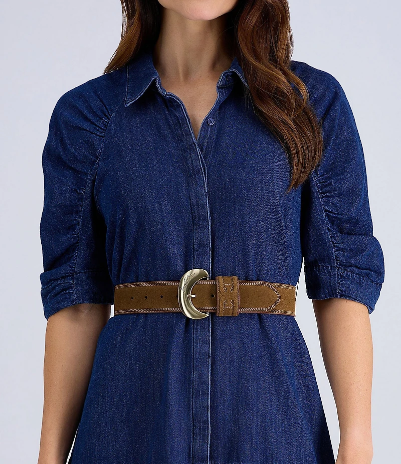 Sam Edelman 45mm Organic Buckle Wide Loop Belt