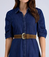 Sam Edelman 45mm Organic Buckle Wide Loop Belt
