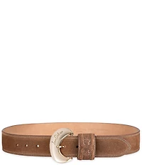 Sam Edelman 45mm Suede Organic Oversized Buckle Wide Belt