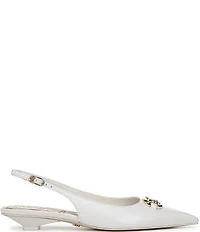 Sam Edelman Aggie Leather Logo Hardware Kitten Heel Slingback Pumps