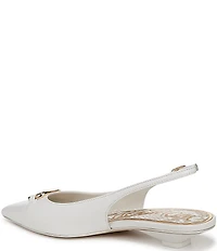 Sam Edelman Aggie Leather Logo Hardware Kitten Heel Slingback Pumps