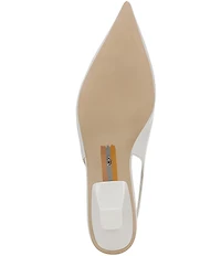 Sam Edelman Aggie Leather Logo Hardware Kitten Heel Slingback Pumps