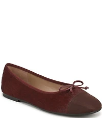 Sam Edelman Alie Cap Toe Calf Hair Bow Ballet Flats