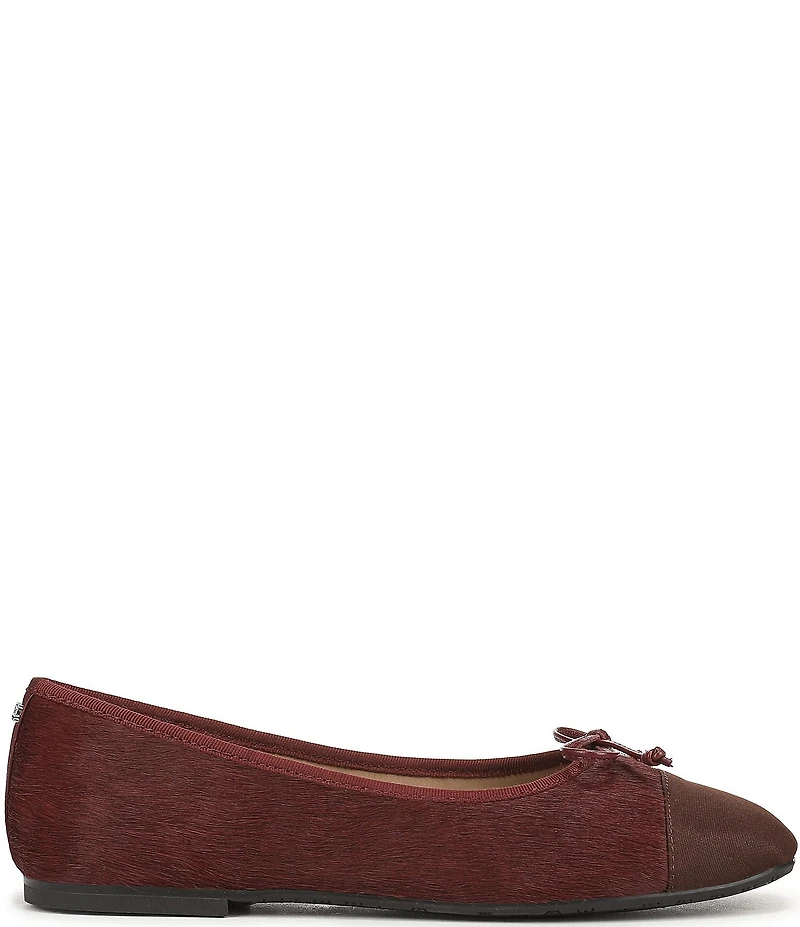 Sam Edelman Alie Cap Toe Calf Hair Bow Ballet Flats