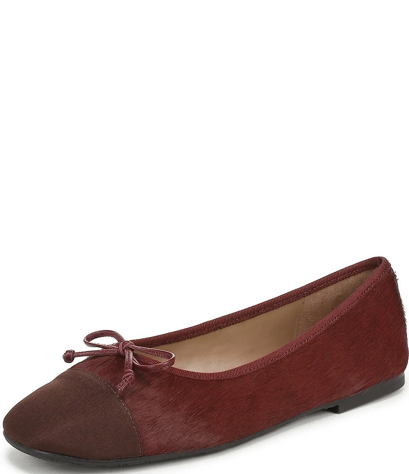 Sam Edelman Alie Cap Toe Calf Hair Bow Ballet Flats