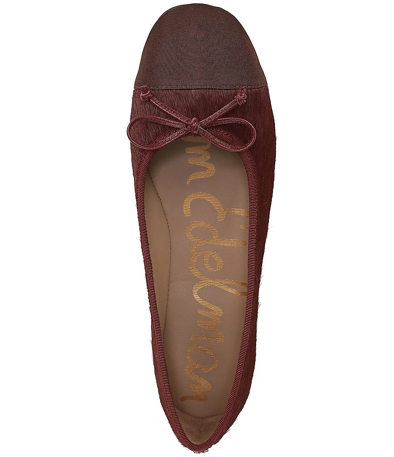 Sam Edelman Alie Cap Toe Calf Hair Bow Ballet Flats