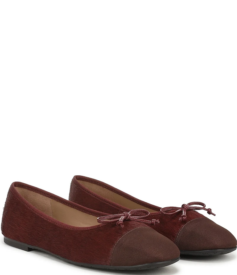 Sam Edelman Alie Cap Toe Calf Hair Bow Ballet Flats