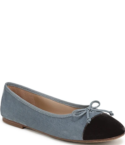 Sam Edelman Alie Cap Toe Velvet Bow Ballet Flats