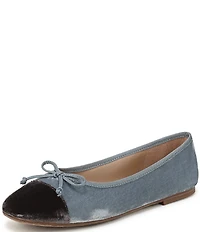 Sam Edelman Alie Cap Toe Velvet Bow Ballet Flats