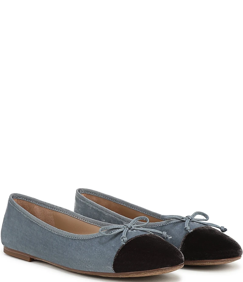 Sam Edelman Alie Cap Toe Velvet Bow Ballet Flats