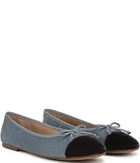 Sam Edelman Alie Cap Toe Velvet Bow Ballet Flats